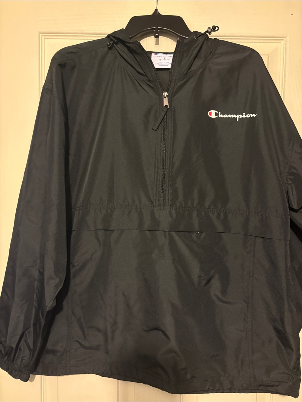 Champion Black Hooded Pullover Jacket